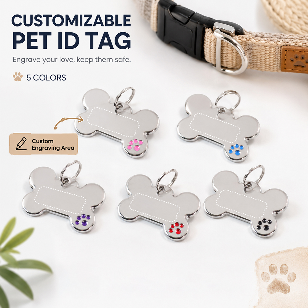 Industrial Laser Marker - Custom Text Dog Tag Bone Shaped