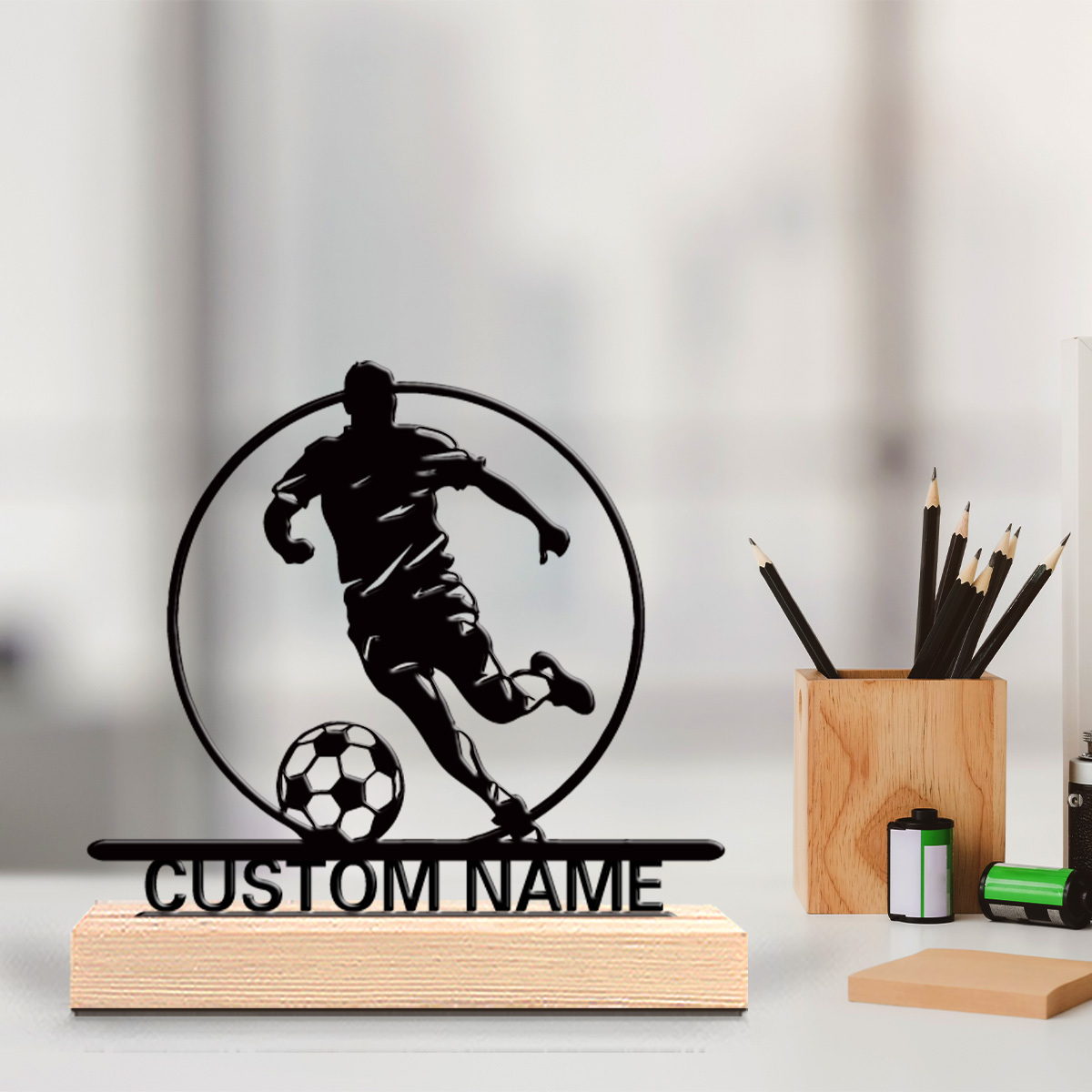 Industrial Laser Marker - Custom Soccer Player Metal Statue with