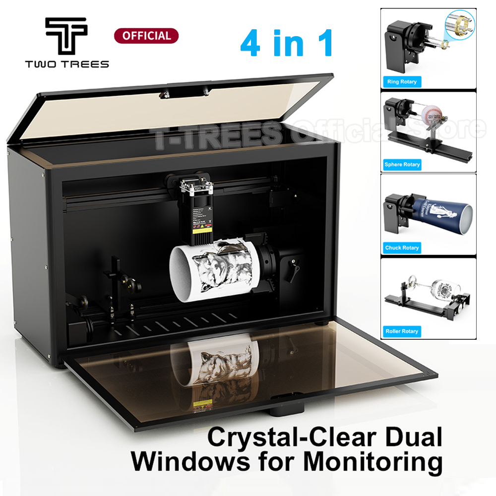 Industrial Laser Cutting Machine - TwoTrees Enclosed Laser Engraver CNC Router